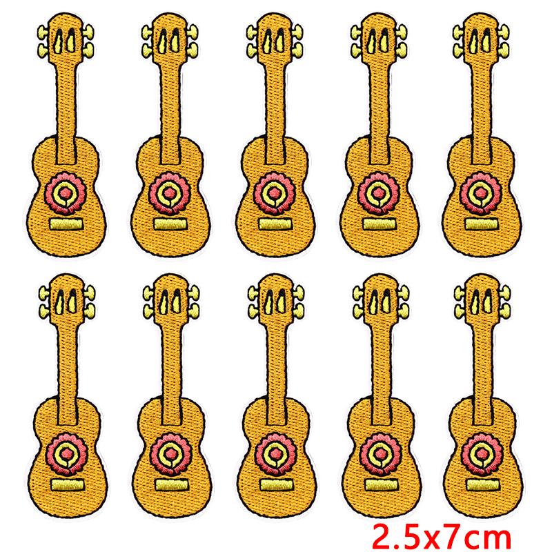 

10pcs Wholesale New Art Wind Electric Guitar Embroidery Patches Diy Creative Cartoon Iron On Patches For Clothing Jackets Decor