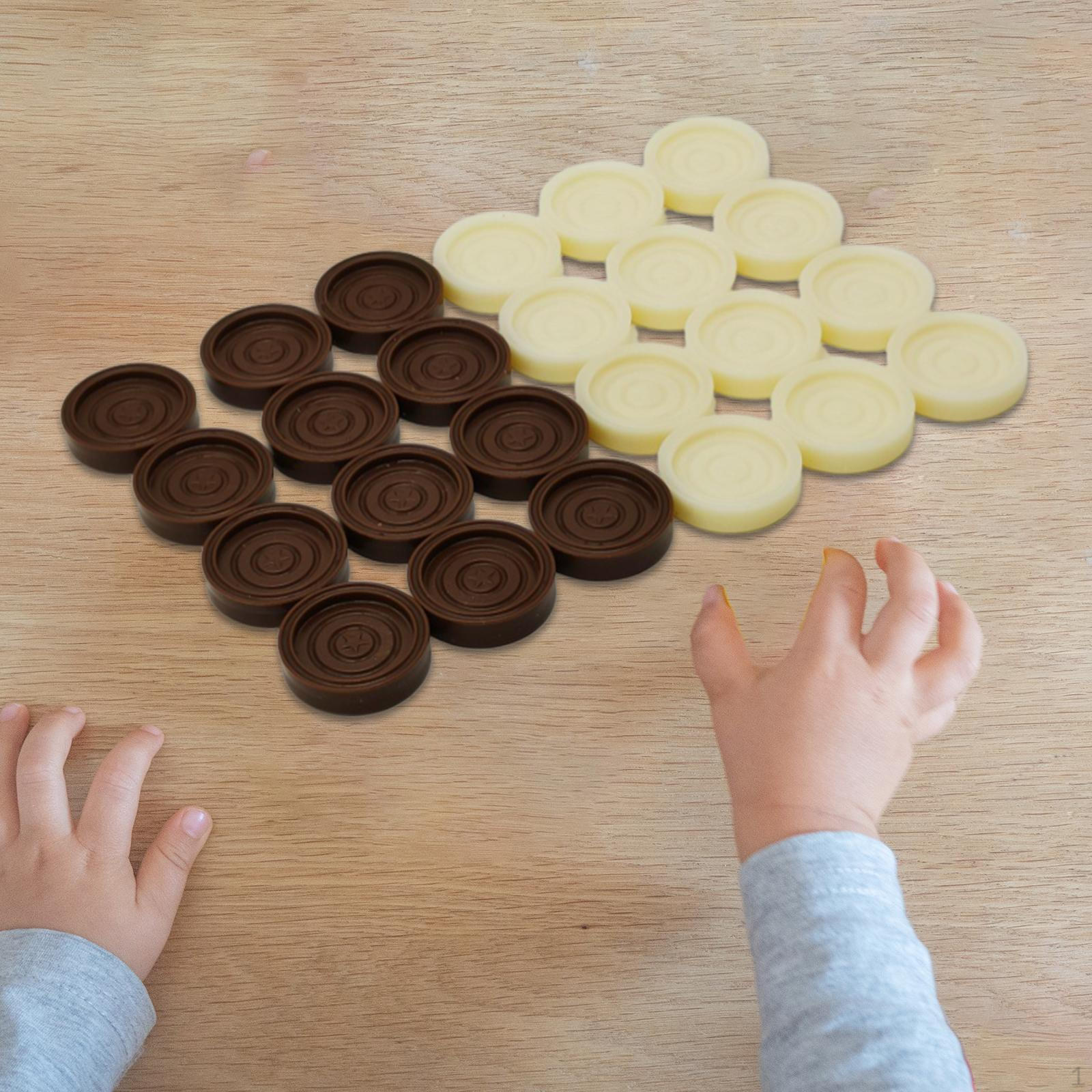 

24 штуки Шашки для нарды Шахматные фигуры Настольная игра Универсальный аксессуар Штабелируемые для Brown white