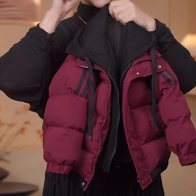 Kids' Winter Floral Jacket - Black, Mid-Length, Thick Down Cotton, Two-Piece Look (2025)