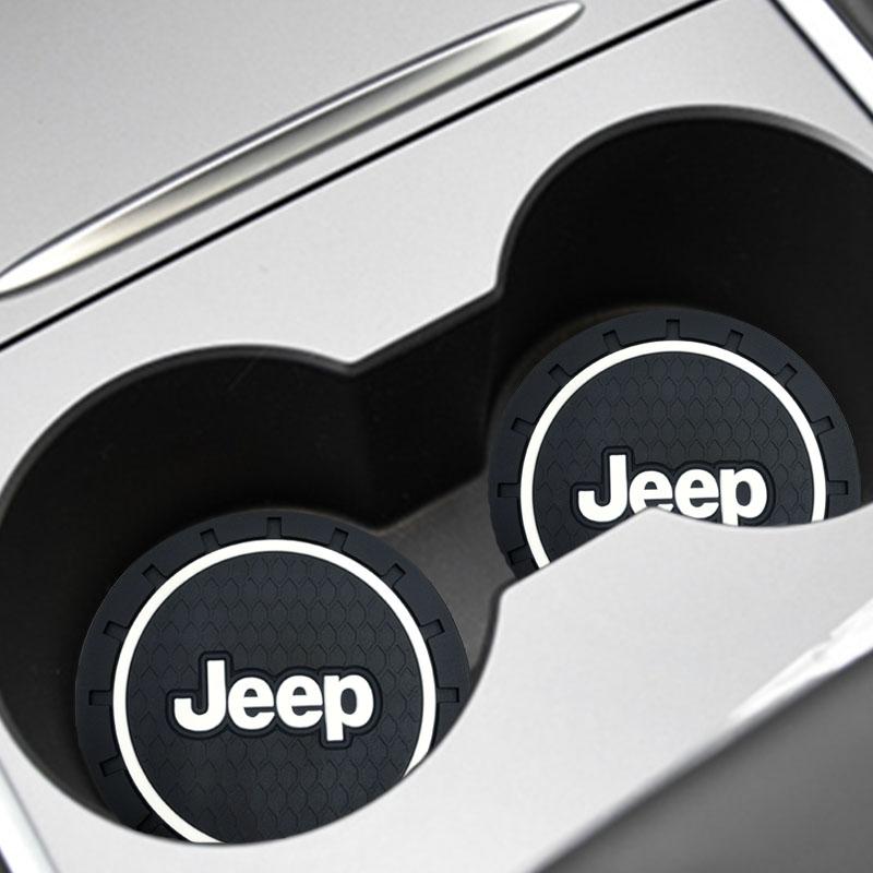 1/2pc Car Heat-resisting Coaster Silica Gel Water Cup Slot Dirt Pad For Jeep Wrangler Grand Cherokee b Renegade Tyre Stem Air Caps