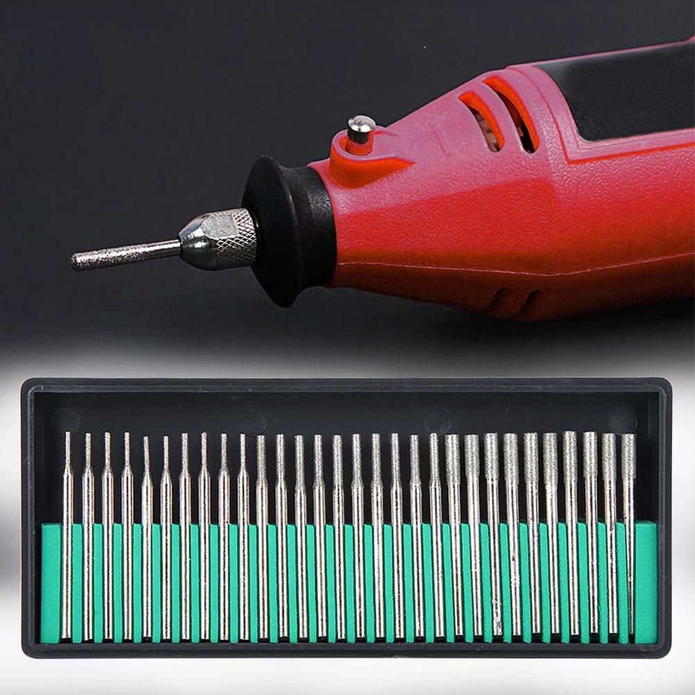 

Набор алмазных игольчатых шлифовальных инструментов 30 шт. Резной аксессуар Шлифовальная головка Цилиндрическая 1 2 3 мм