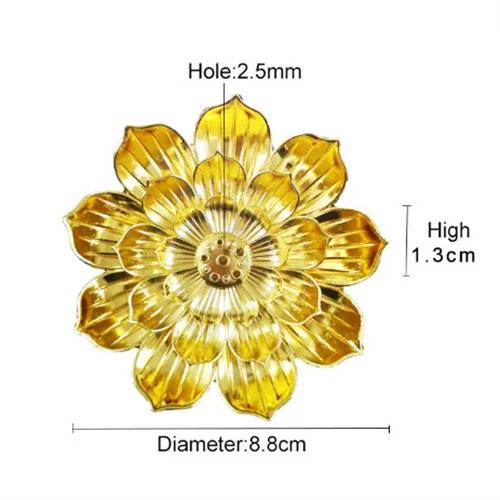 Legierung Räuchergefäß Rückfluss Räucherstäbchenhalter Buddhismus Lotus Linie Räucherstäbchenplatte Sandelholz Räucherspirale Räuchergefäß Basis Heimdekoration