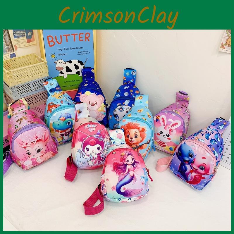 Cartoon Themed Colorful Kids Sling Bag Lightweight Nylon Purse Perfect For Use Everyday