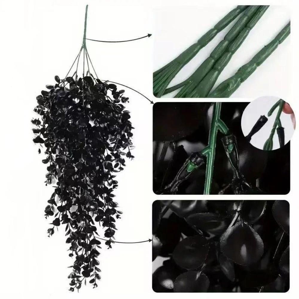 Plastic Artificial Eucalyptus Leaf Vine UV Resistant Faux Eucalyptus Leaf Wedding Party Decor