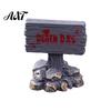Secret Room Micro Scenery Halloween Miniature Resin Ornaments, Landscape Desktop Decor, Horror Ghost Tombstone Figures Scene Accessories for Fish Tank