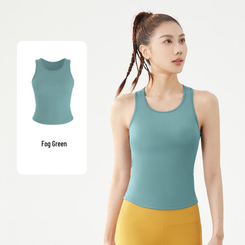 

Майка для йоги с вырезом-борцовкой, с широким низом, тонкой чашкой для груди сверху, защитой от просвечивания и смещения Medium