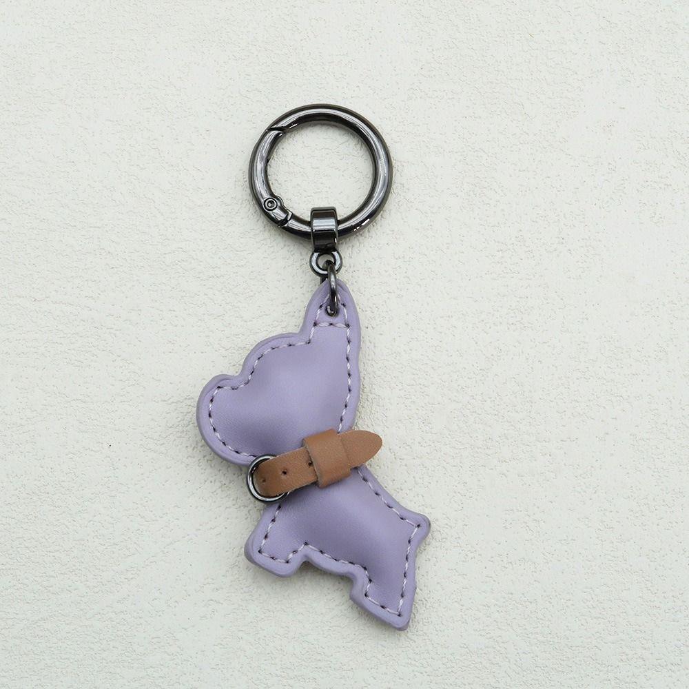 Animal Dog PU Leather Dog Hanger French Bulldog Bag Pendant Trendy Bulldog Keychain  Women