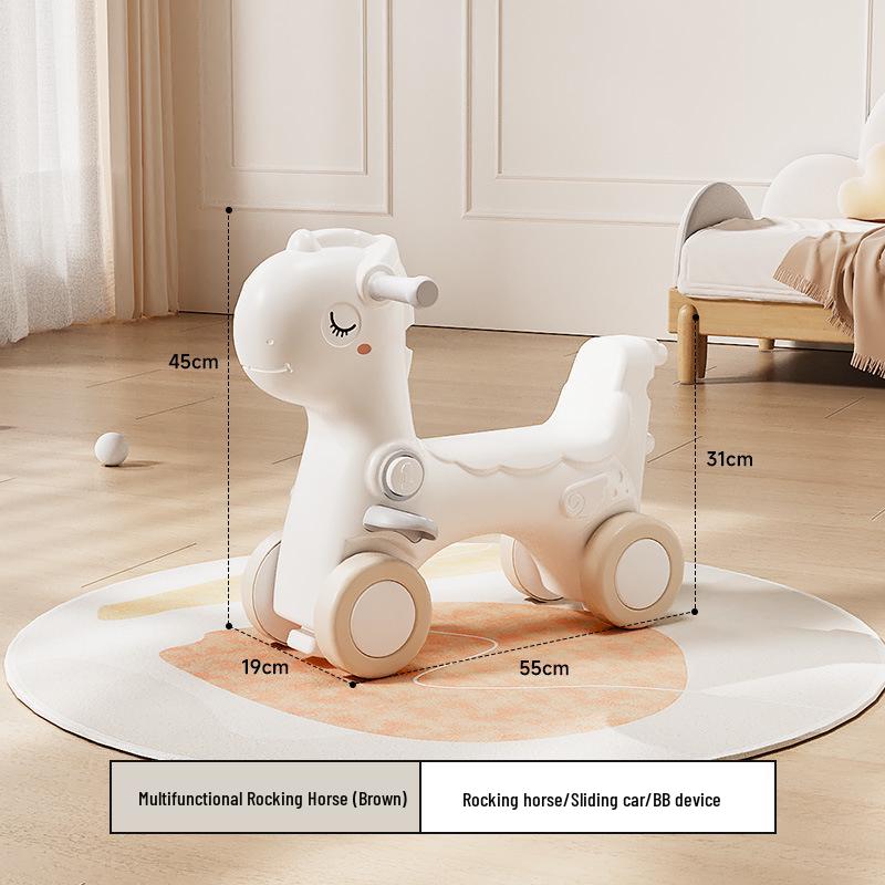 

Лошадка-качалка 2-в-1 для малышей и детей - Безопасная конструкция против падения