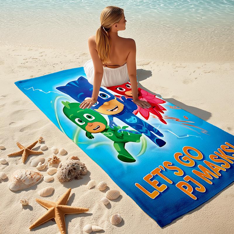 1pc PJ Marks1 Beach Towel, Comfortable and Thick, and Swimming/Bath/Picnic/Camping Towel, Suitable for Seaside Beaches