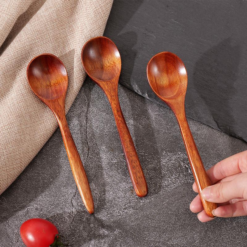Japanischer Natürlicher Holzlöffel Lang Honig Rührlöffel Baby Esslöffel Trink Breilöffel Haushalts Geschirr Zubehör