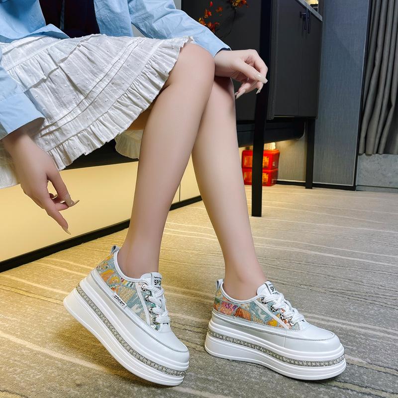 8cm Women Sandals Platform Wedge Summer Shoes Mesh Sneaker Lace-up Mules Shoes Slides Women Slippers Breathable Zapatos De Mujer