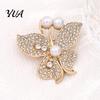 Faux Pearl Butterfly Pin Women Brooch Pin, Shape Lapel with Rhinestones Pearls Rhinestones, Jewelry Accessory for Dresses Coats Jackets Alloy