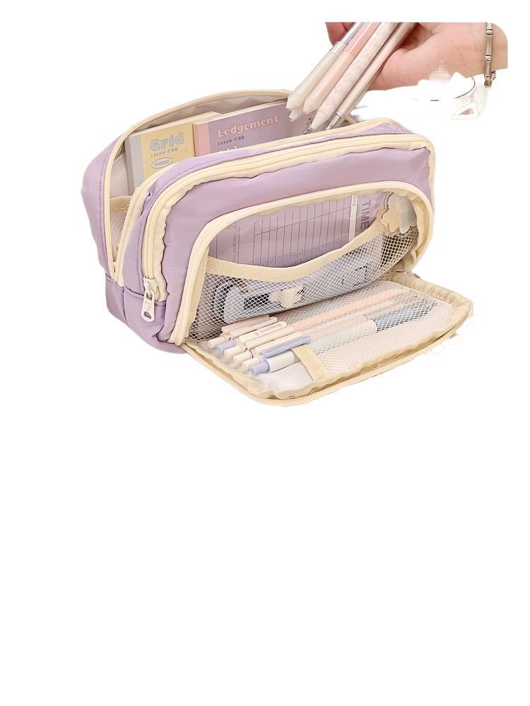 High-Capacity Cute Pencil Case for Girls - Perfect for Elementary and Junior High Students