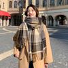 Autumn And Winter Scarf Fashionable And Versatile Korean Style Plaid Thickened Scarf Warm Shawl For Male And Female Students