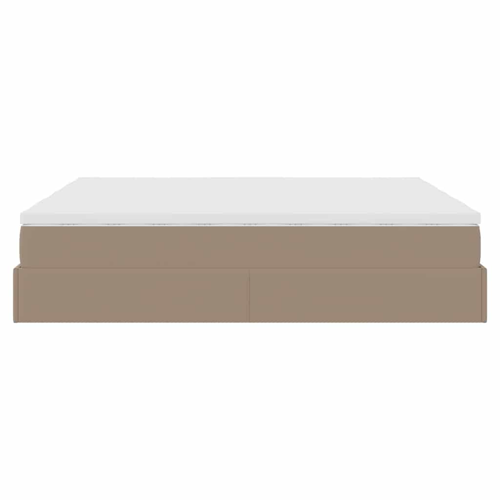 Ottoman Bed with Mattresses Cappuccino 180x200 Cm Faux Leather