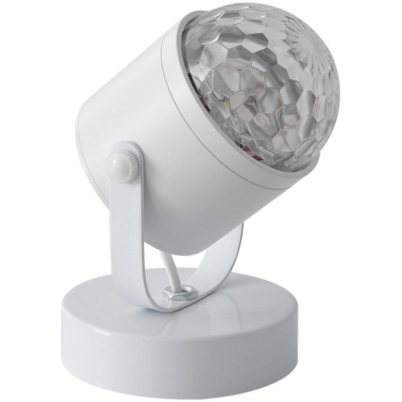 Rotující Stolní Lampa s Vlnkami Vody – Atmosféra Západu Slunce Červená & Noční Světlo
