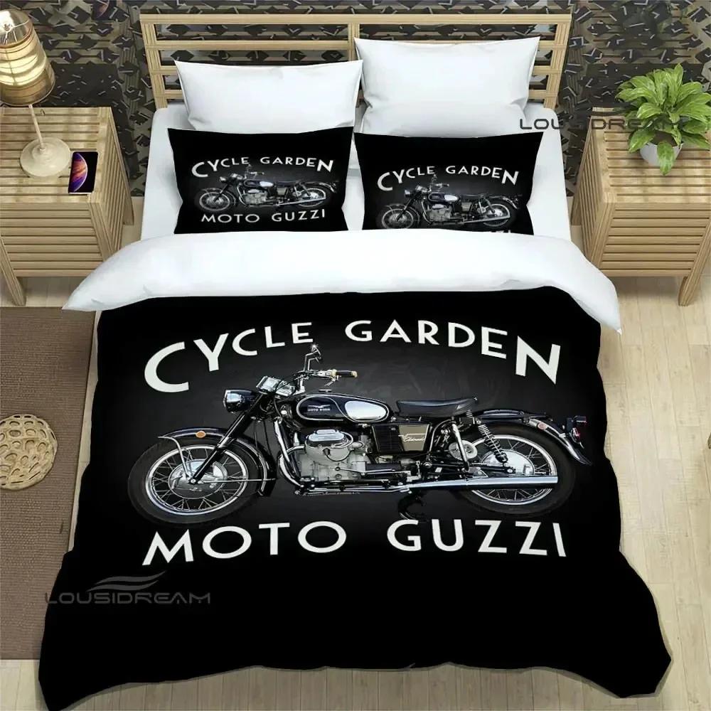 Luxury New 3D Print Guzzi Motorcycle Bedding Sets Exquisite Bed Supplies Set Duvet Cover Bed Bedding Set Luxury Birthday Gift
