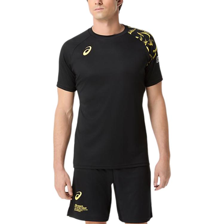 ASICS T Shirts Unisex Black Crew Neck 2053A213-003 XL