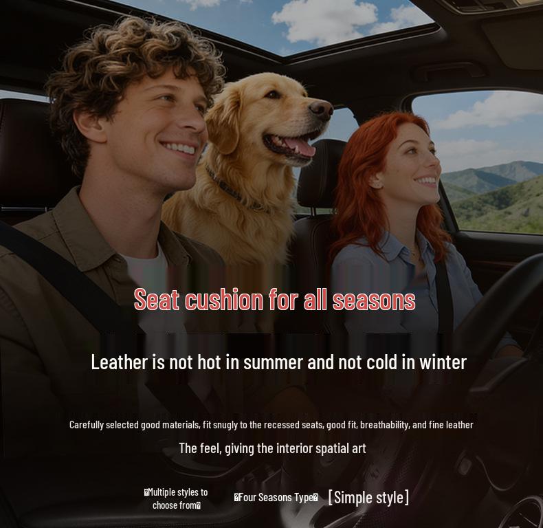Universelles Leder-Autositzkissen für alle Jahreszeiten - Passend für Pick-ups, SUVs, Limousinen und Geländewagen