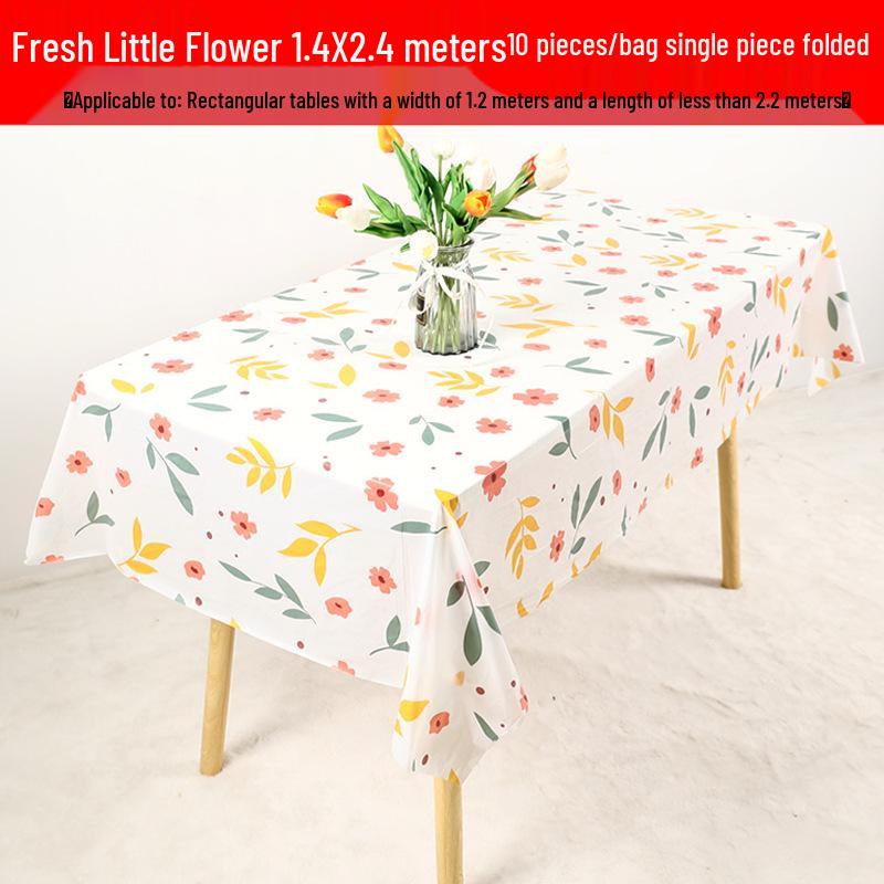 Waterproof Floral Print Tablecloth - Fresh, Rectangular Disposable Cover for Kindergarten Parties