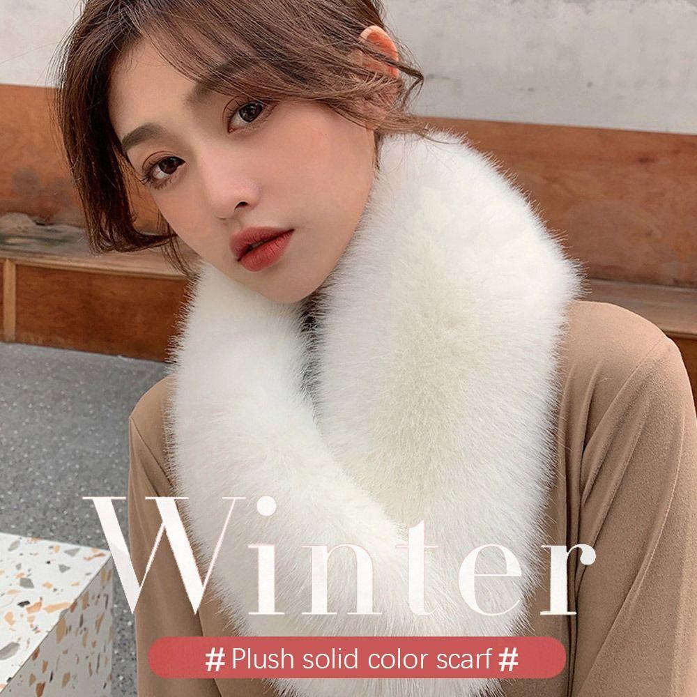 New Winter Hair Collar Imitation Fur Scarf Solid Color Shawl Female Fur Scarf Artificial Wool Bib