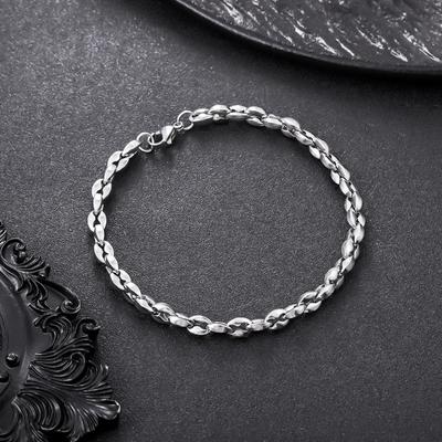 Titanium Steel Fade Resistant Coffee Bean Bracelet Trendy Luxury Unisex Jewelry