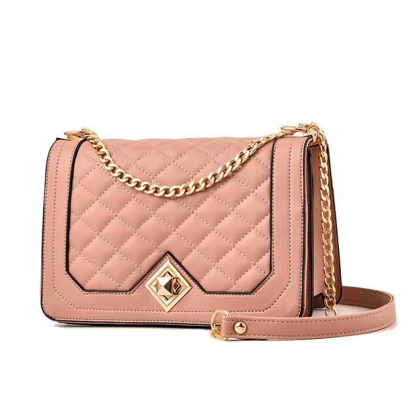 Diamond Chain Bag Fashion Women's Bag PU Soft Leather Small Square Bag Ladies Shoulder Messenger Bag