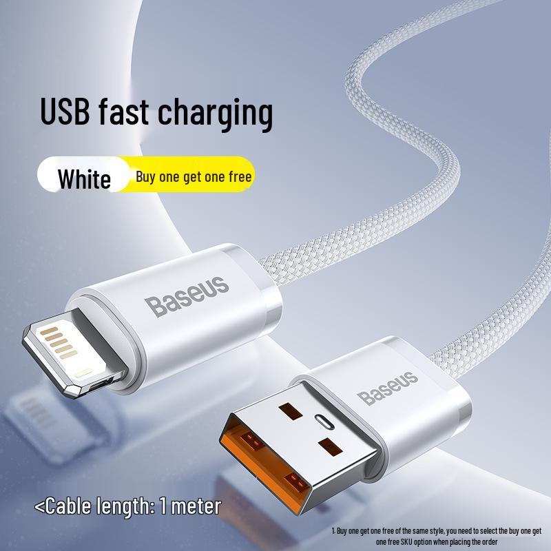 Baseus Fast Charging Cable for iPhone 12/13/14/16/17Pro & Car USB Adapter