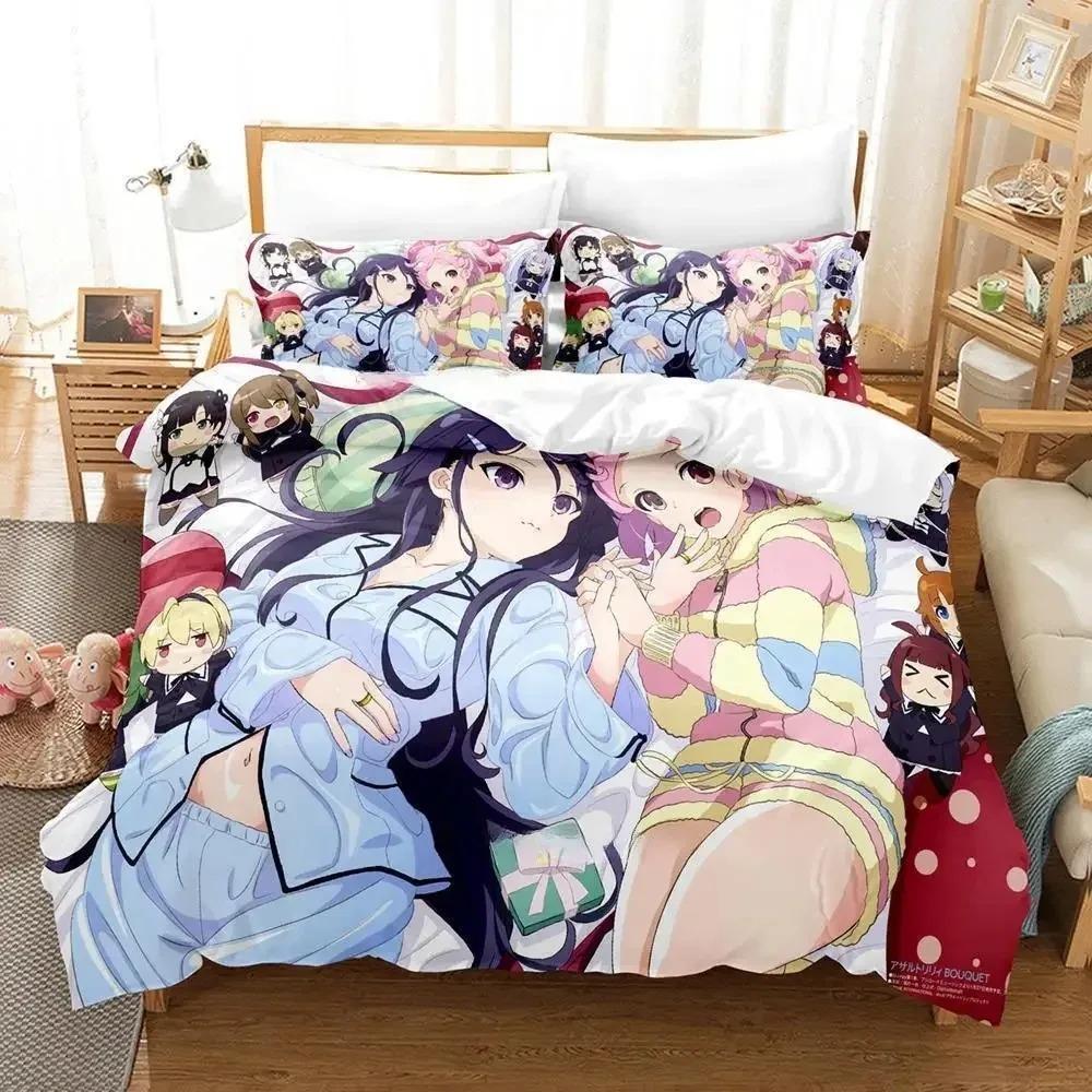 Assault Lily Bouquet Bedding Set Single Twin Full Queen King Size Bed Set Adult Kid Bedroom Duvetcover Sets Anime Bed Sheet Set