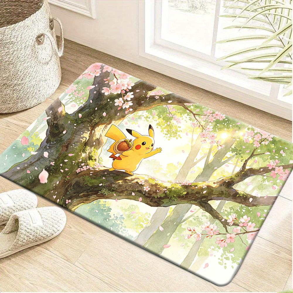 Pokemon Pokeball Abstract Print Non-Slip Doormat, Absorbent Floor Mat for Home Decor 40cm x 60cm