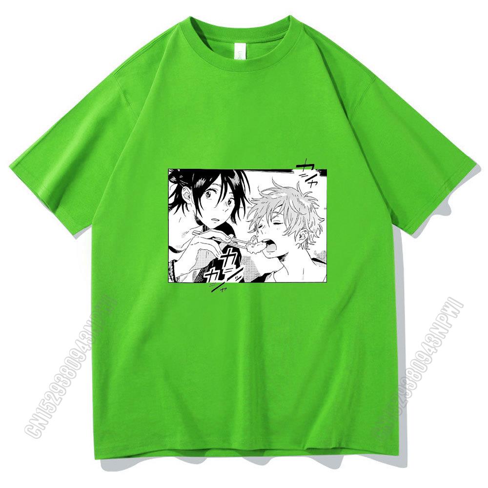 New Anime Umibe No Etranger T-Shirt Hashimoto Shun And Chihana Mio Print Tshirt Men Women 100% Cotton Kawaii Tee Short Sleeve