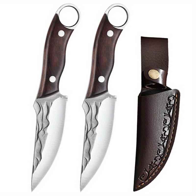 

2 шт. Ножи шеф-повара из нержавеющей стали с высоким содержанием углерода, кованые вручную, кухонные универсальные ножи для нарезки, разделки, очистки, мясницкие топорики для мяса