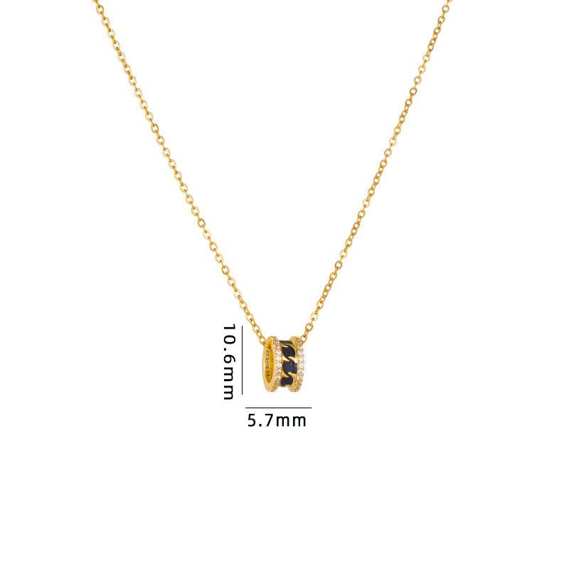 Simple Round Butterfly Zircon Pendant Necklace Stainless Steel Fashion Geometric Choker Jewelry Party Gifts For Women Girls