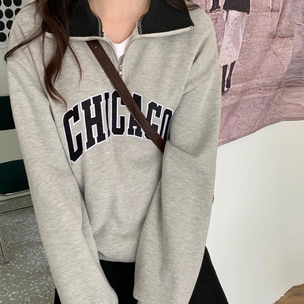 Dame Langermet V-hals Løse Pullovers Dame Overdeler Ensfargede gensere