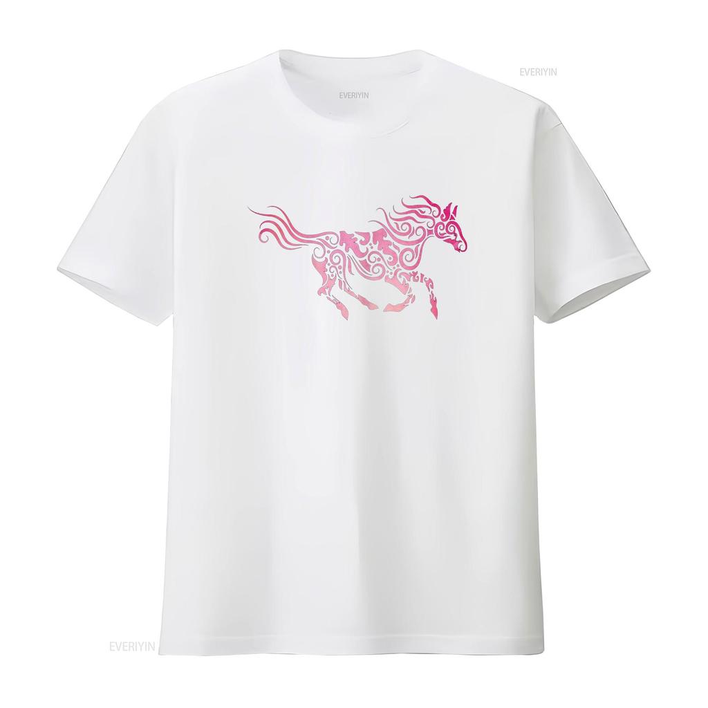 Fast Watercolor Horse T Shirt for Girls Women vintage Washed Versatile Breathable Soft designer clothes fashion Stylish