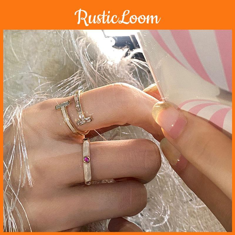 Copper Adjustable Trendy Ring For Women With Chic Geometric Style And Colors