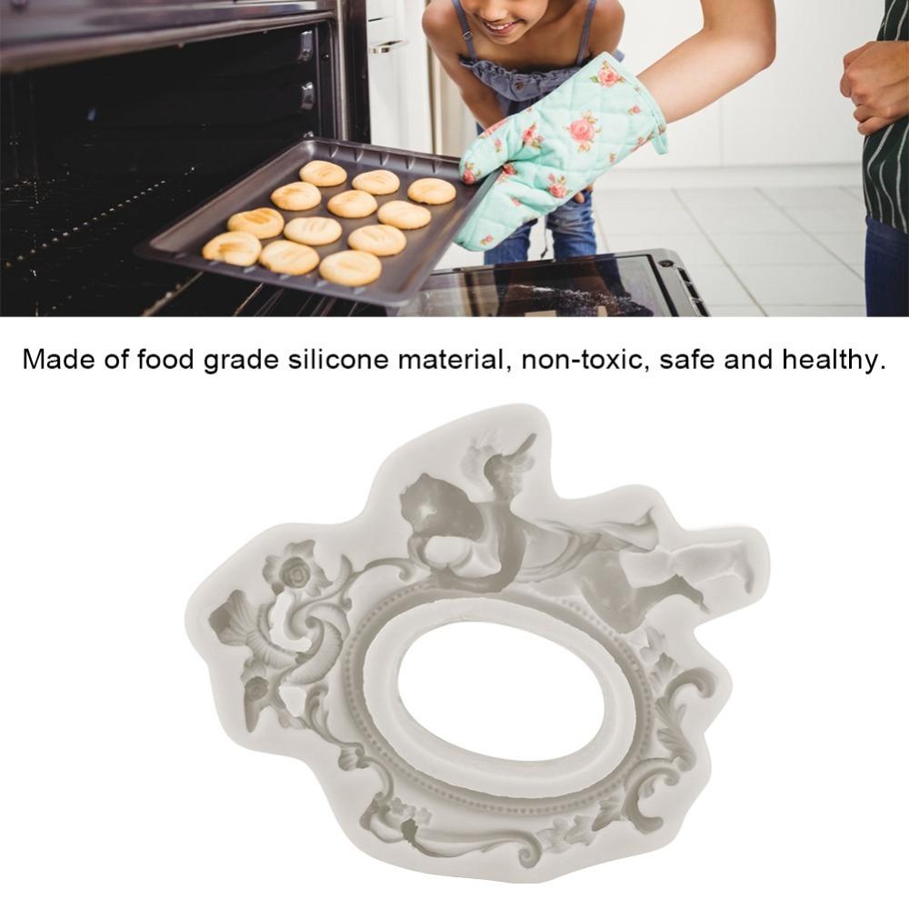 Pink Color Silicone Fondant Mold 3D Sculpted Pattern Chocolate Mould For Cupcake Topper серый
