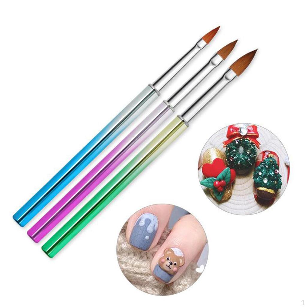 3 Pieces Nail Drawing Pen Brushes Dotting Painting for DIY Design