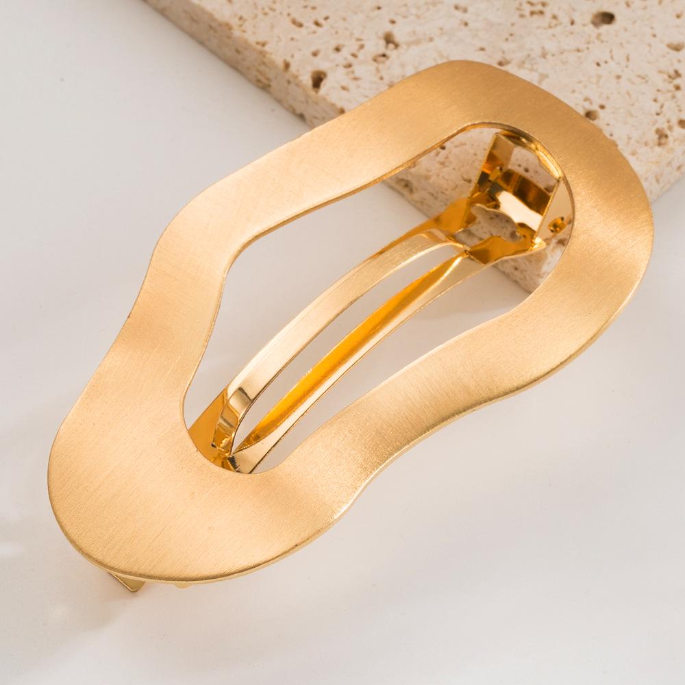 Minimalist Japanese-Korean Style Geometric Metal Spring Clip for Half Ponytail Hair Accessory
