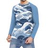 Men's Fashion Printed Raglan Long Sleeve Sports Top