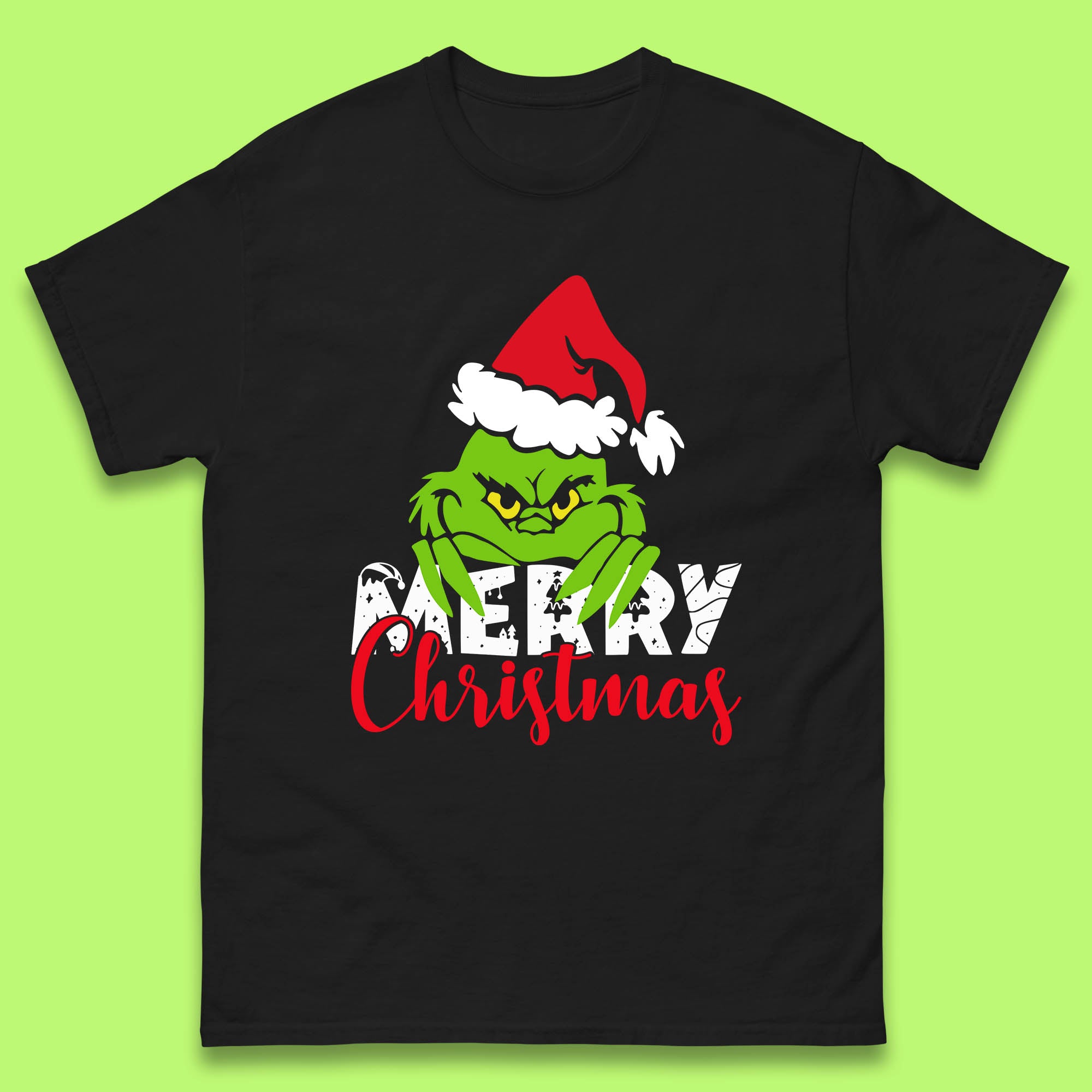 Merry Christmas Grinch Mens T Shirt Womens Tops Tees 2XL