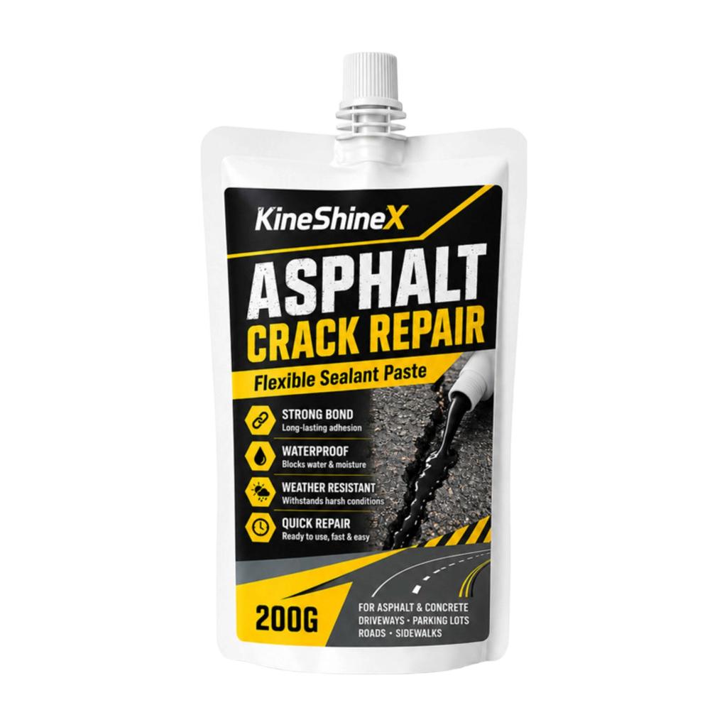 Asphalt Crack Repair Flexible Sealant Paste Strong Bond Waterproof Weather Resistant Quick Repair for Driveways Parking Lots Roads Sidewalks 200G