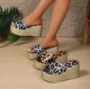 Fashion Summer Women's Wedge Slippers Leopard Print women Platform flip flops Outdoor Leisure Large Size chanclas de mujer pantuflas