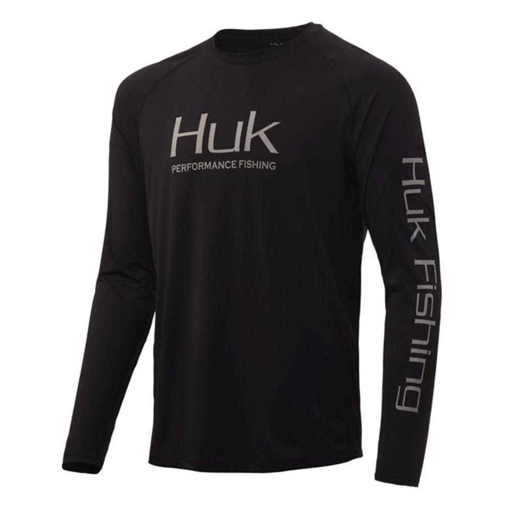 2024 UV-Resistant HUK Long Sleeve Crew Neck Fishing Suit Summer Outdoor Quick-Dry, Lightweight, Breathable, Sun Protection