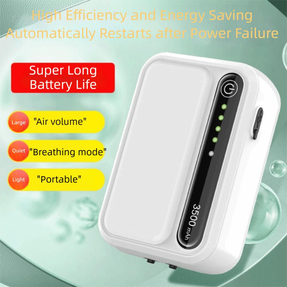 1/2 Hole Aquarium Oxygen Air Pump Low Noise 55 Hours Fish Tank Oxygen Pump with Lithium Battery Ultra Silent