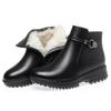Winter fur integrated mother cotton shoes velvet flat-soled women's short boots non-slip wool shoes medium and old large size women's shoes