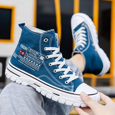 Spring 2025 New Men's Canvas Shoes Student High Top Shoes Men's Trend Shoes Versatile Fashion Casual Cloth Shoes