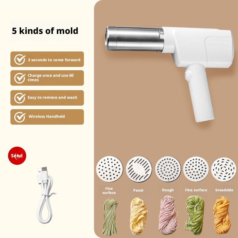 

Hand Operated Pasta Maker Cutter Portable Automatic Electric Charging Wireless Manual Spaghetti Noodles Dough Pressing Machine белый