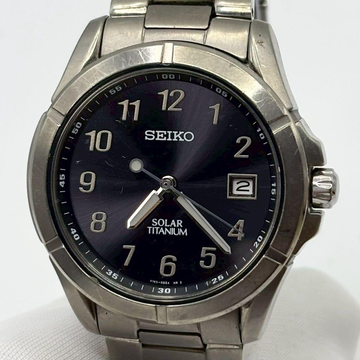 Used [Operation/Solar] SEIKO SOLAR TITANIUM Men s Watch Titanium Date