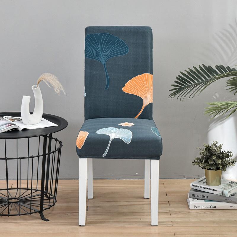 1PC Bedruckter Stuhlbezug, Stretch, waschbar, abnehmbar, große elastische Stuhlbezüge, Sitzbezug für Bankett, Hotel, Küche, Wohnzimmer